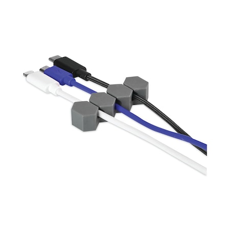 Rca Three Channel Cable Holder, 2" x 2", Gray, PK4, 4PK RCCM3GYV